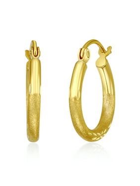 55 x 55 mm Wellingsale Ladies 14k White Gold Polished Diamond Cut Satin 1.5mm Endless Hoop Earrings 